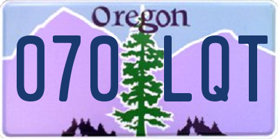 OR license plate 070LQT