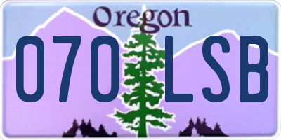 OR license plate 070LSB