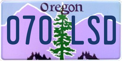 OR license plate 070LSD