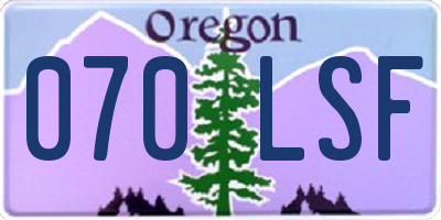 OR license plate 070LSF