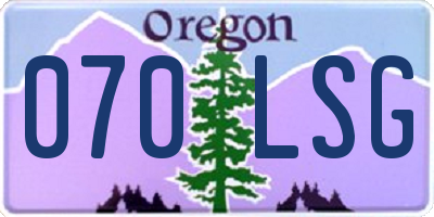 OR license plate 070LSG