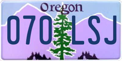 OR license plate 070LSJ