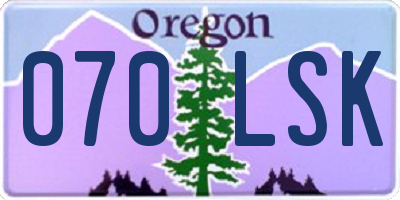 OR license plate 070LSK
