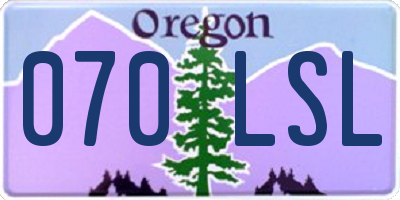 OR license plate 070LSL