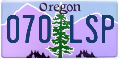 OR license plate 070LSP