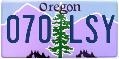 OR license plate 070LSY