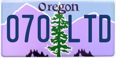 OR license plate 070LTD