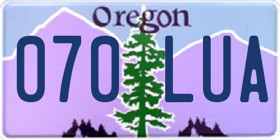 OR license plate 070LUA