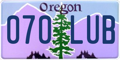 OR license plate 070LUB