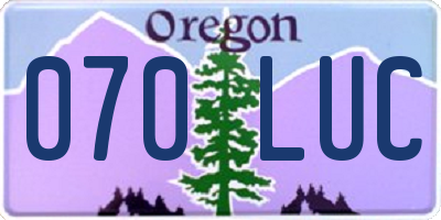 OR license plate 070LUC