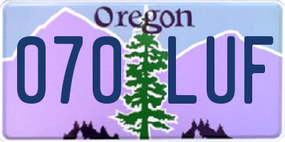 OR license plate 070LUF