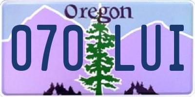 OR license plate 070LUI