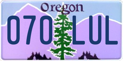 OR license plate 070LUL