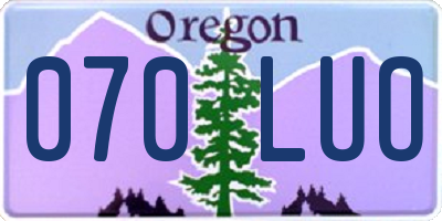 OR license plate 070LUO