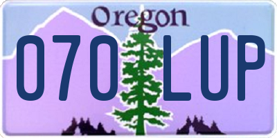 OR license plate 070LUP