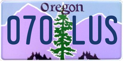 OR license plate 070LUS