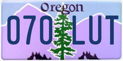 OR license plate 070LUT