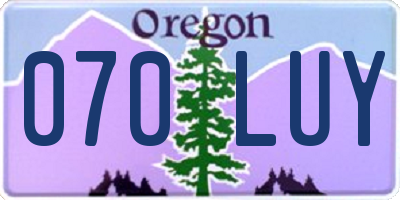 OR license plate 070LUY