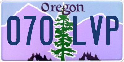 OR license plate 070LVP