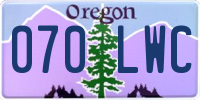 OR license plate 070LWC