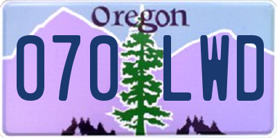 OR license plate 070LWD