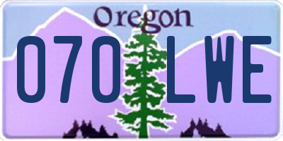 OR license plate 070LWE