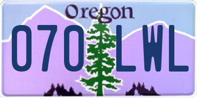 OR license plate 070LWL