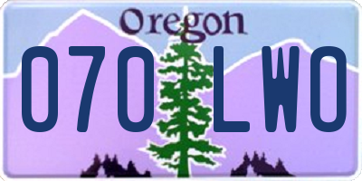 OR license plate 070LWO