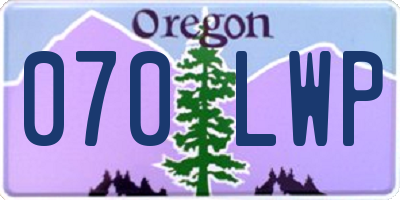 OR license plate 070LWP
