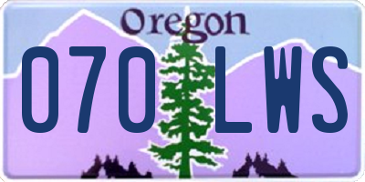 OR license plate 070LWS
