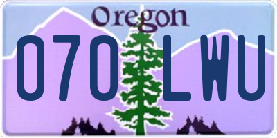 OR license plate 070LWU