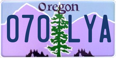 OR license plate 070LYA