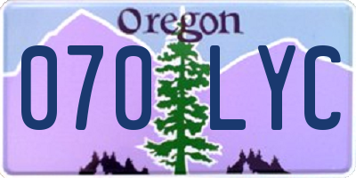 OR license plate 070LYC