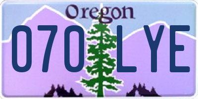 OR license plate 070LYE