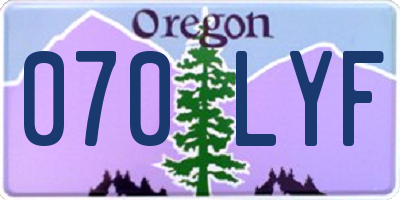 OR license plate 070LYF