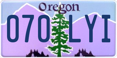 OR license plate 070LYI