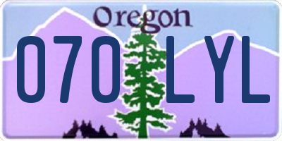 OR license plate 070LYL