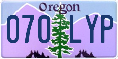 OR license plate 070LYP