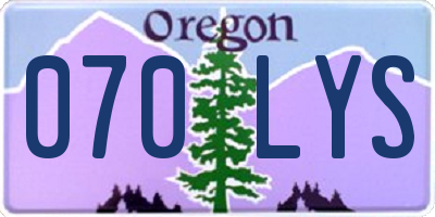 OR license plate 070LYS