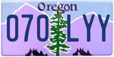OR license plate 070LYY