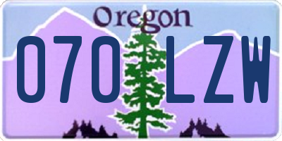 OR license plate 070LZW