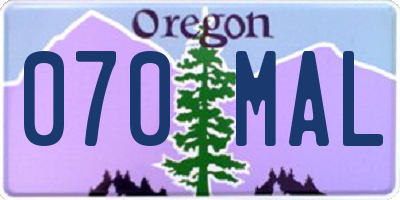 OR license plate 070MAL