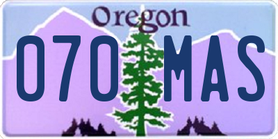 OR license plate 070MAS