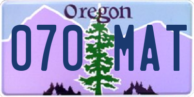 OR license plate 070MAT