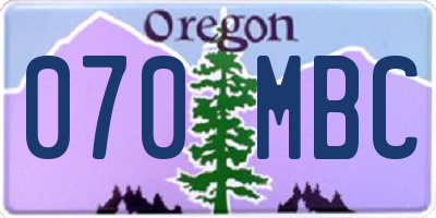 OR license plate 070MBC