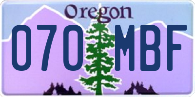 OR license plate 070MBF