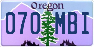 OR license plate 070MBI