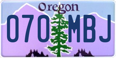 OR license plate 070MBJ