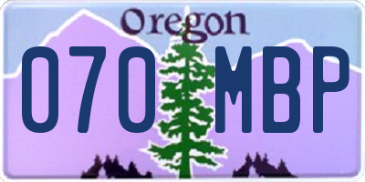 OR license plate 070MBP