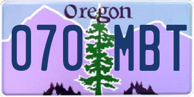 OR license plate 070MBT